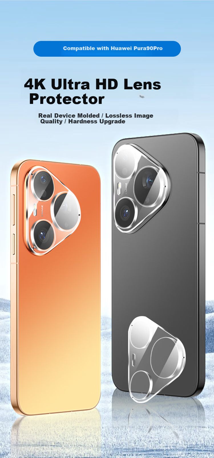 KOOLIFE [Value Pack of 2] Camera Lens Protector Film for Huawei Pura90Pro, AR Anti-Reflective Ultra-Thin HD Anti-Drop and Anti-Fingerprint Camera Lens Protective Sticker 1