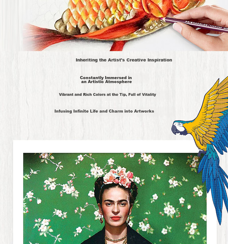 Thunder Horse Oil-Based Colored Pencils Frida Limited Edition Collaboration Set Gift Box (132 Colors + 20 Blind Box Pencils) Drawing Pencils Mother's Day Children's Day Gift 2