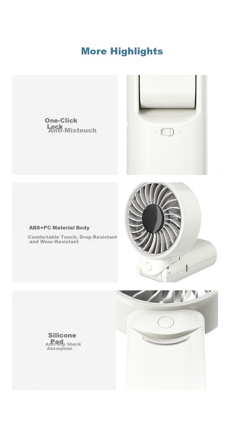 NITECORE NEF01 Handheld Mini Portable Rechargeable Fan Long Battery Life Starry Gray 5