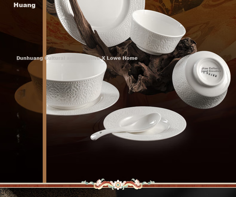 Lowei 2026 New Year Tableware Set Jingdezhen Bowl Plate Chopsticks High-Value Housewarming Gift Dinnerware Set for Home Use 13