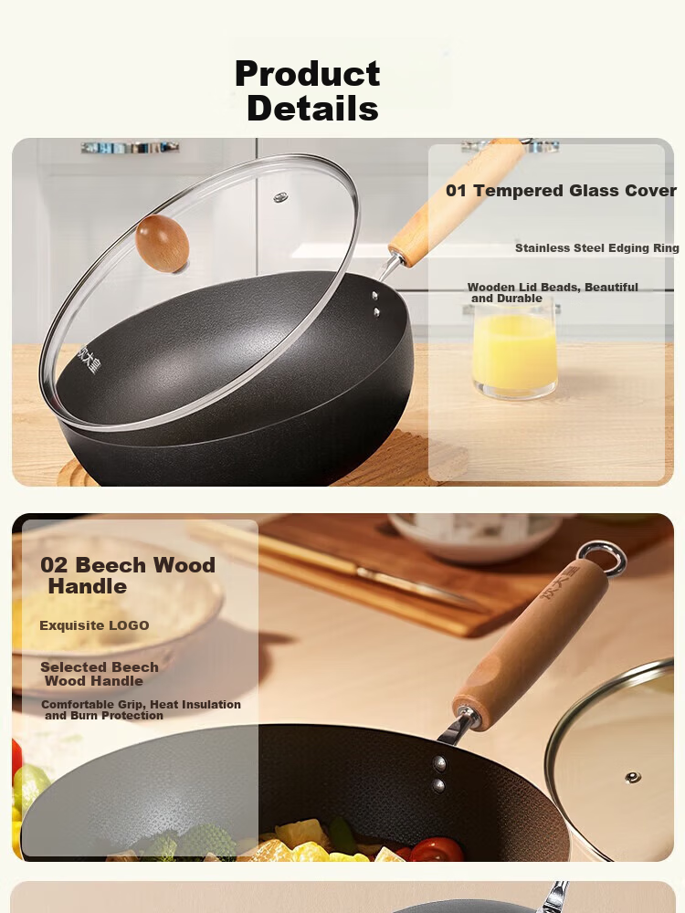 COOKER KING 26cm Multi-Purpose Cast Iron Stir-Fry Pan YD26CG (Unit: Piece) 7