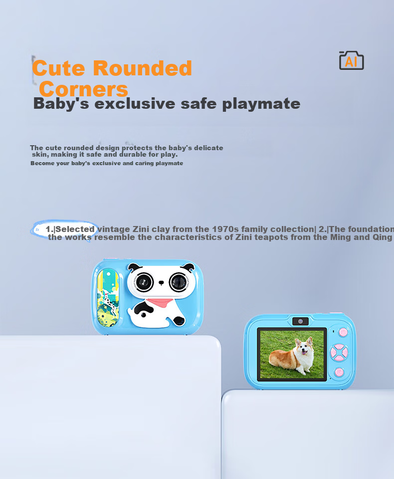 CAIZU 61 Children's Day Gift - A1 Kids Camera with Dual Front and Rear Lenses, Student Photo Recognition Early Education Learning Machine, AI Educational Dialogue Storytelling Camera 14