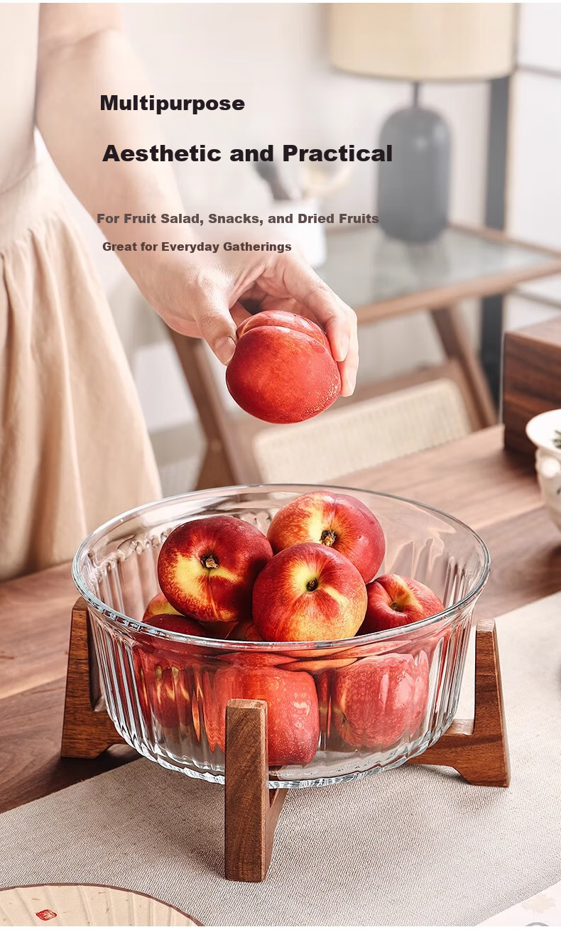 CRISTALGLASS New Chinese Style Glass Fruit Plate with Lid High-end Nut Snack Candy Storage Box for Living Room Coffee Table 7