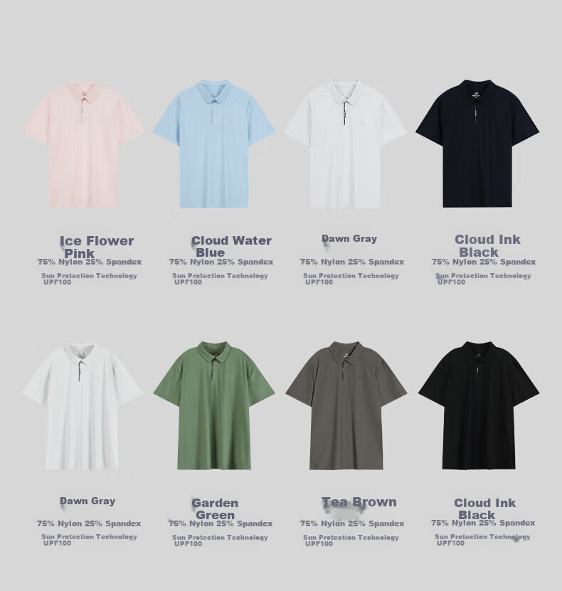 TECTOP Women's Dawn Gray Quick-Dry Short Sleeve Polo Shirt Summer Sun Protection Ice Silk Cooling S 16