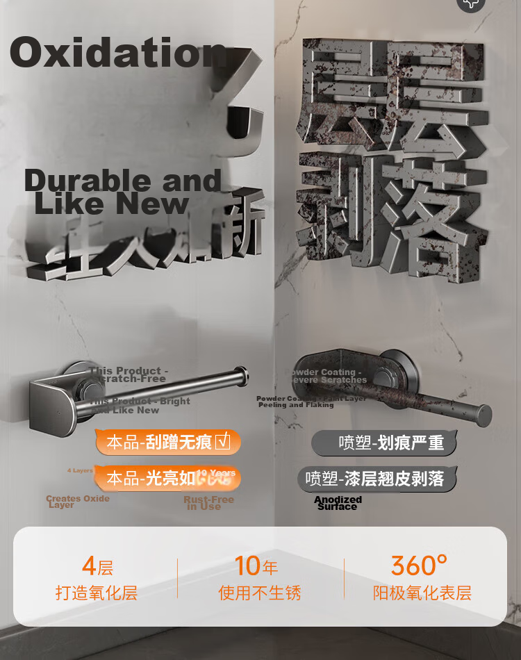 Cobbe Kitchen Paper Towel Holder No-Drill Wall-Mounted Roll Paper Rack Storage Rack Suction Cup Kitchen Paper Towel and Cling Film Organizer Rack 7