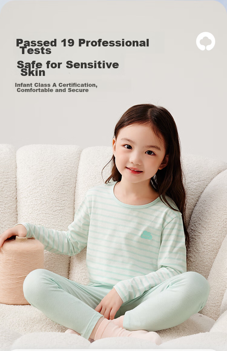 BALABALA Children's Autumn Underwear Set, Spring And Autumn Girls' Underwear, Skin-Friendly Base Layer Pajamas, Pure Cotton Comfortable 209925169002 5