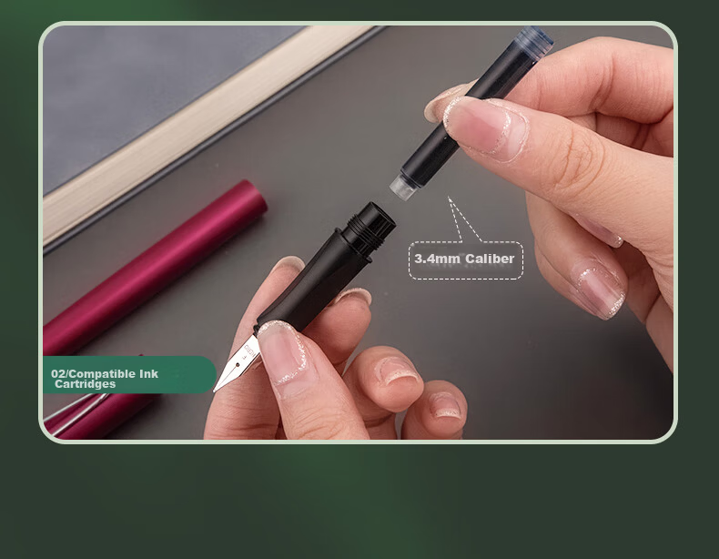 HERO E501 Iridium Nib Fountain Pen EF Tip Blue Matte New Year Gift Stylish Business Office Student Writing Practice Ink Pen 12