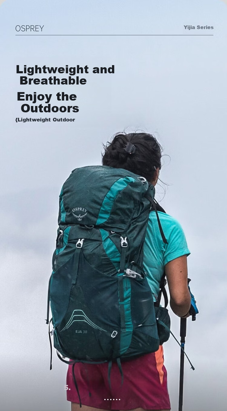 OSPREY Eja 38 Women's Outdoor Travel Hiking Backpack Blue Green 1