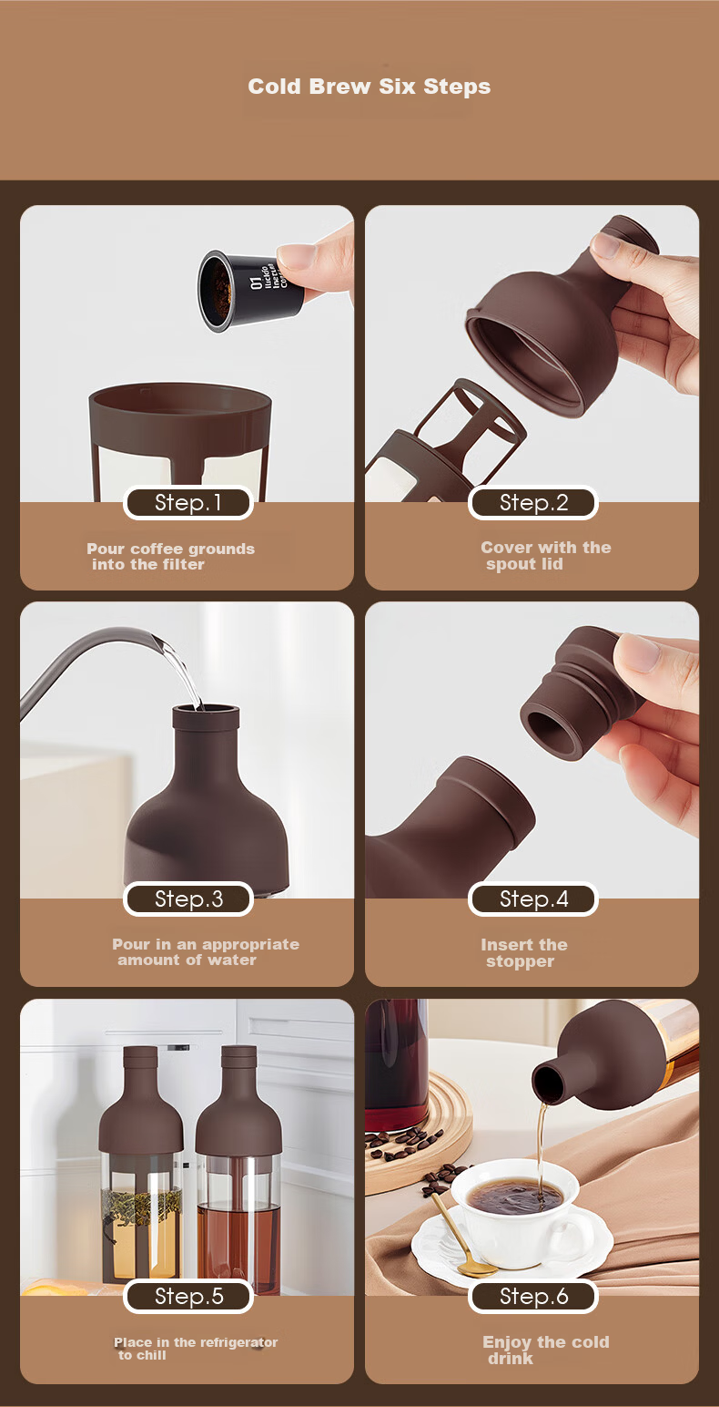 Circle Joy Cold Brew Coffee Cup Portable Home Travel Cold Brew Bottle Cold Brew Cup Water Cup American Cold Brew Pot 1000ml 13