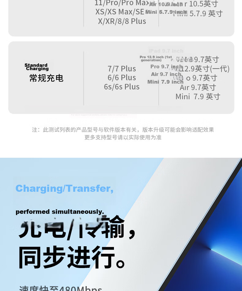 Apple Compatible 2.4A Fast Charging Data Cable for iPhone 14/13 Pro Max/12/11/XS R/8, iPad Tablet USB Car Charger Cable 1.5m Gray White 15