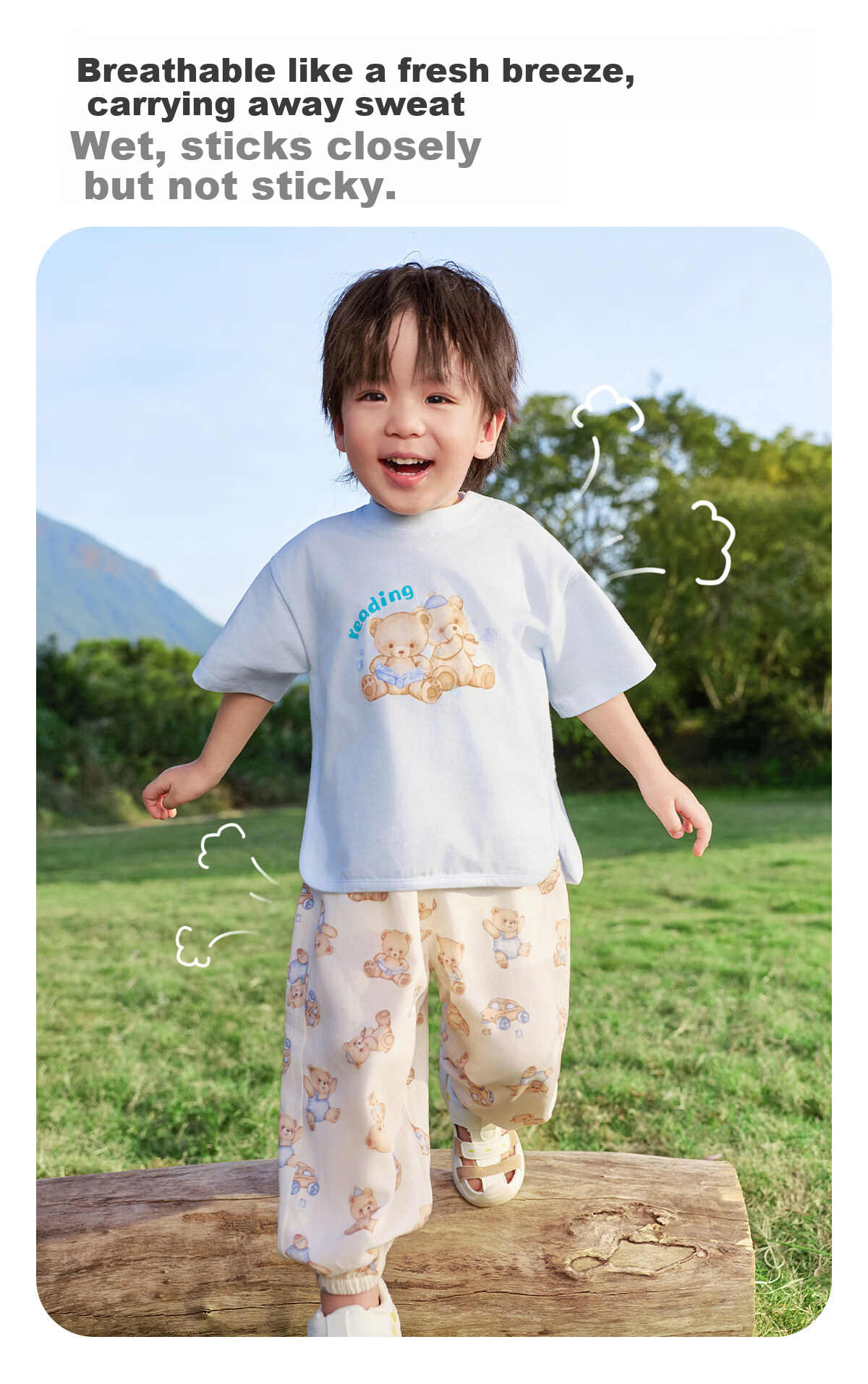 JOYNCLEON Baby Short Sleeve Set Boys and Girls Summer Long Pants Children's Thin Summer Two-Piece Outfit jtz205682 7