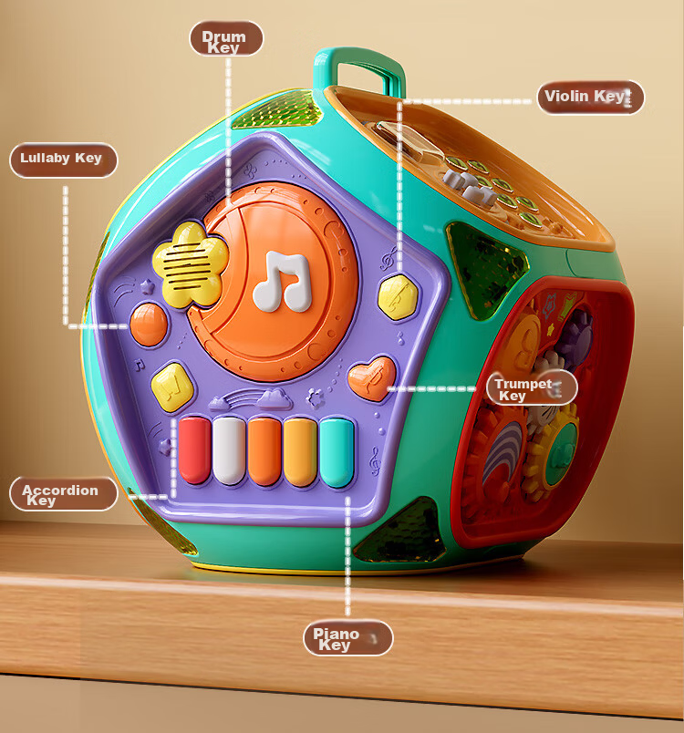 Aojia Montessori Early Education Treasure Box Play Table Multifunctional Toy for 1-3 Year Old Babies Birthday Gift 17