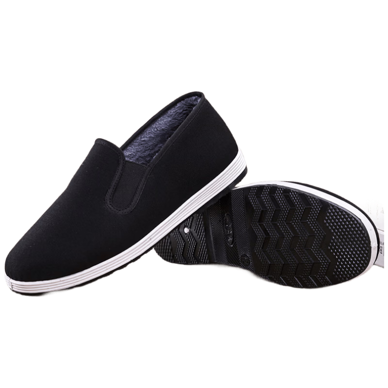 Andatong Old Beijing Cloth Shoes Thousand-Layer Sole Hiking Outdoor Traditional Unisex Military Labor Handmade Driving Worksite Workshop Durable Breathable Non-Slip Black Cotton Shoes Size 42