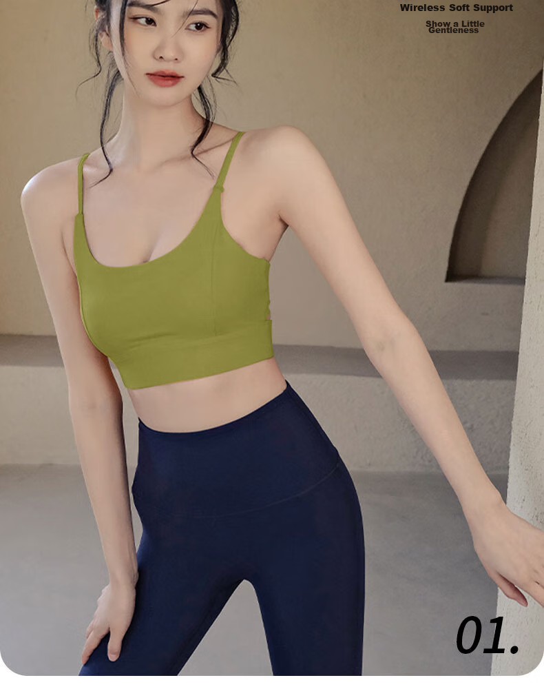 XUEXIMAN Yoga Sports Bra for Women, High-Impact Shock-Absorbing, Push-Up, Spaghetti Strap Bra with Padding, Running And Fitness Vest 4