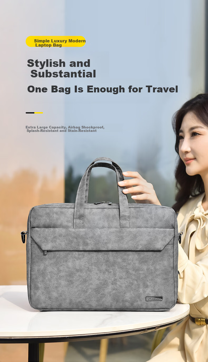 DiYi Workshop Laptop Bag Handheld Large Capacity 13-14 Inch Compatible with Huawei Apple MacBook Air Lenovo Commuter Water-Resistant Durable Stylish Briefcase 1