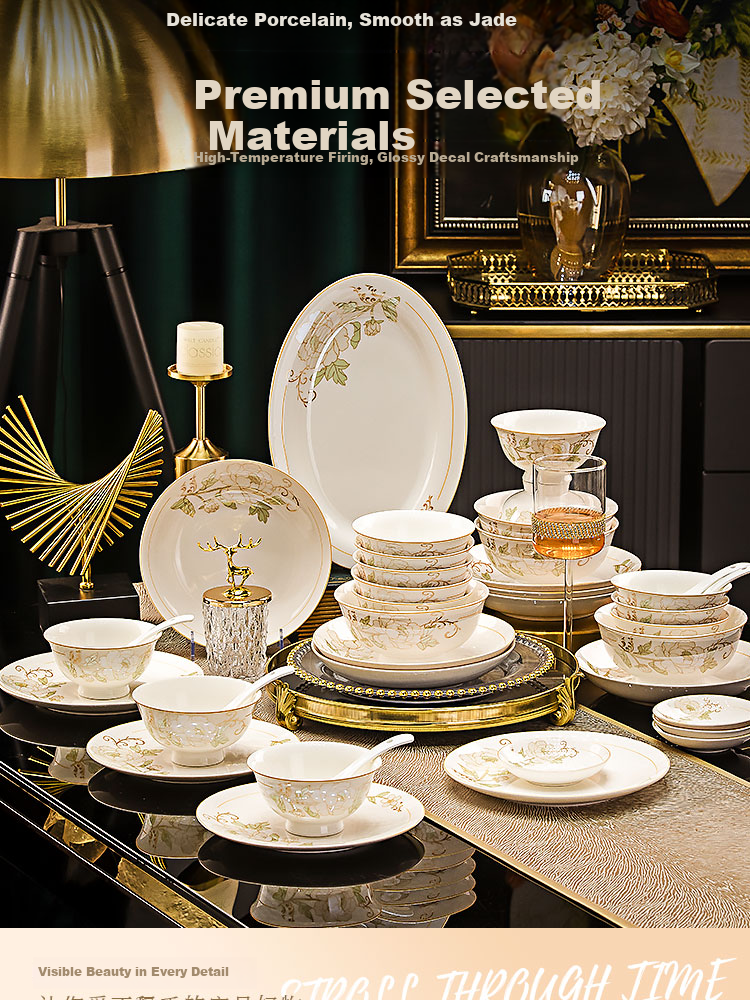 Pearson Jingdezhen Ceramic Dinnerware Set Bowl and Plate Set Home Ceramic Bowl Chopsticks and Dish Set Housewarming Gift Box 3