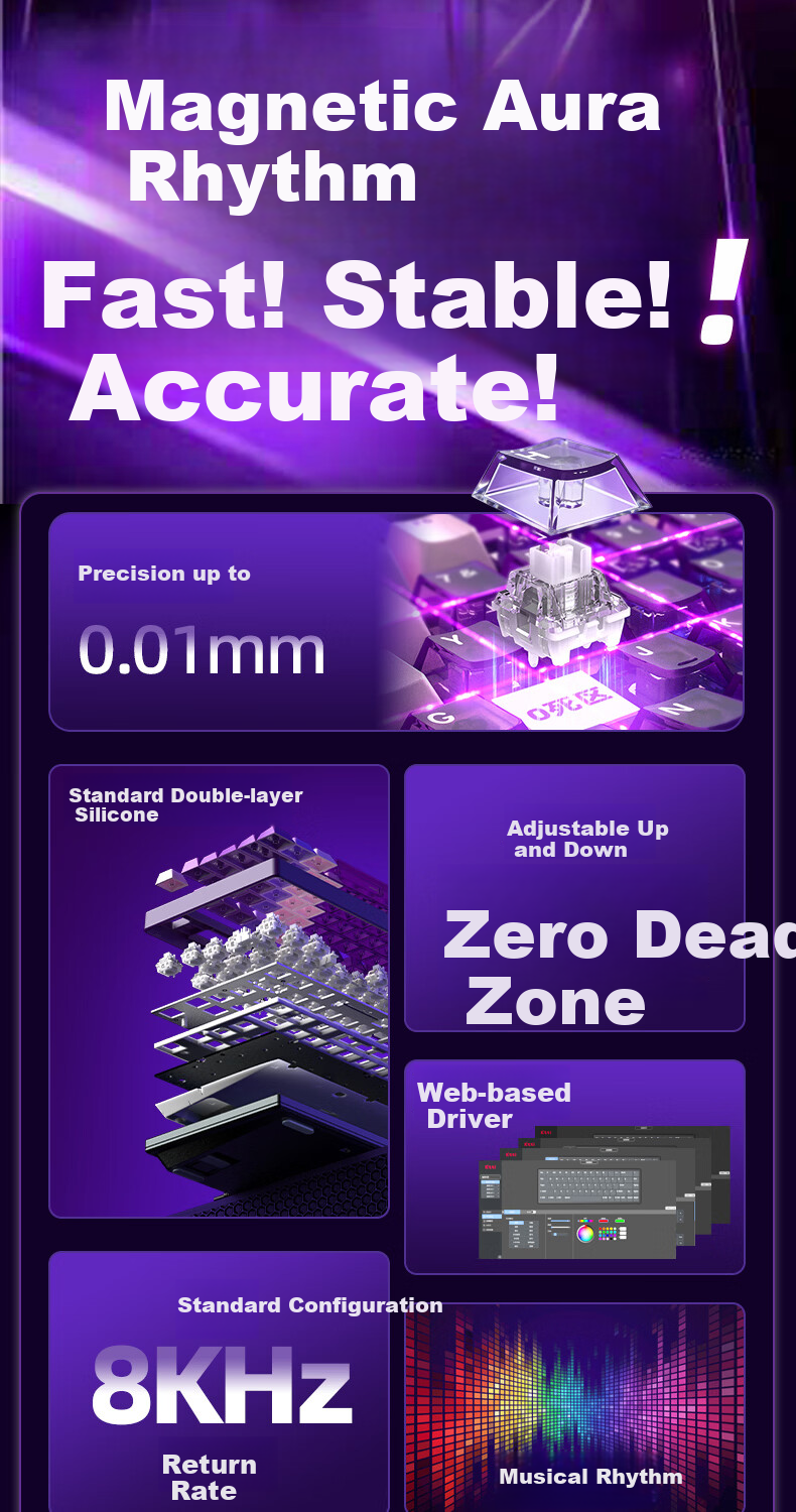 KZZI G89 Gaming Magnetic Axis Wired Keyboard RT Custom Mechanical 89-Key RGB Lighting Internet Cafe Keyboard for Gaming Valorant Gradient Pink White Jade Switch 3