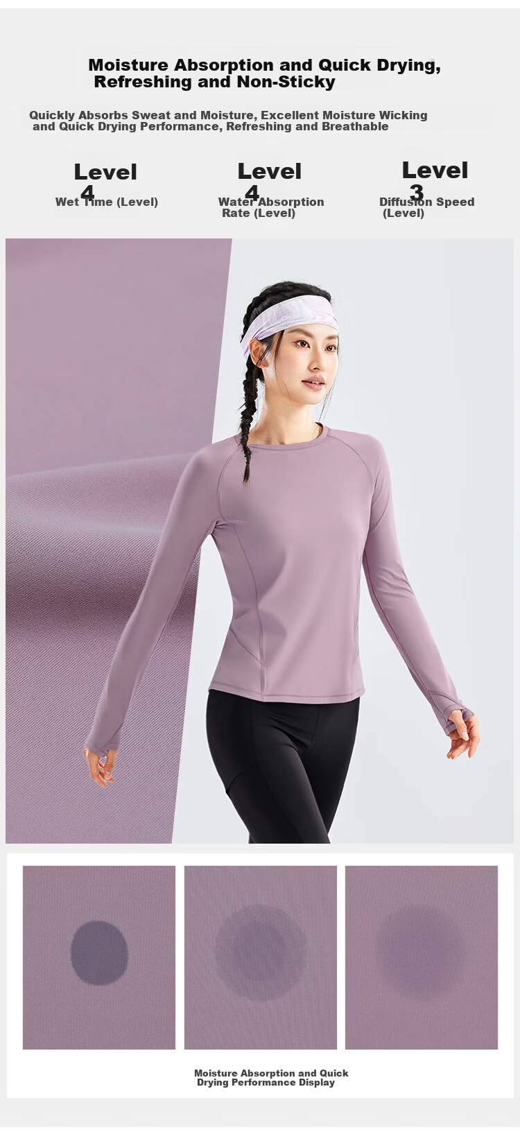 Toread Women's Quick-Dry Outdoor Breathable Lightweight Moisture-Wicking Long Sleeve T-Shirt for Spring and Summer Running Hiking Base Layer 4