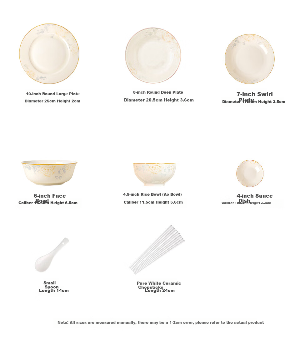 Mornenjoy Jingdezhen Tableware Bowl And Plate Set, Home Use, 2026 New Style, Aesthetically Pleasing Bowls And Chopsticks, Housewarming Gift 6