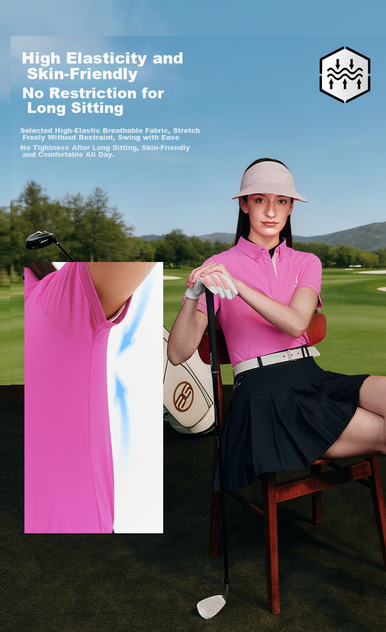 Biyinlefen Golf [UPF500+] 2026 Spring New Women's Sports Casual Stretch Comfortable Breathable Sun Protection Short Sleeve Polo Shirt 6
