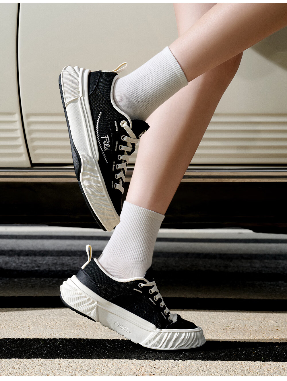 FILA Official Women's Shoes FOSSO 1+ Canvas Shoes 2026 Summer Rock Walking Shoes 1+ Fashion Casual Shoes 20