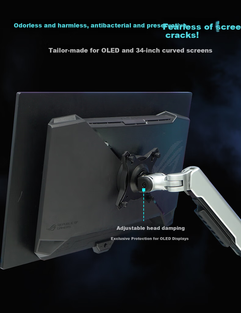 MS Monitor Arm Mechanical Arm Computer Screen Stand Gaming OLED Screen Dedicated Arm Compatible with 34-inch Curved Screen Haidiao X81 Max Night Black 3