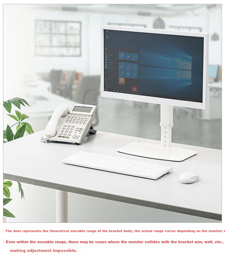 SANWA Vertical Monitor Stand Adjustable Height and Angle Non-Slip Base 27-inch Easy Installation LA020 Black 14