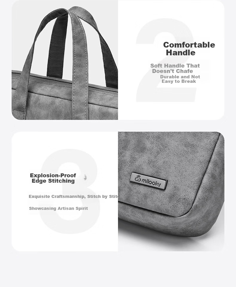 DiYi Workshop Laptop Bag Handheld Large Capacity 13-14 Inch Compatible with Huawei Apple MacBook Air Lenovo Commuter Water-Resistant Durable Stylish Briefcase 9