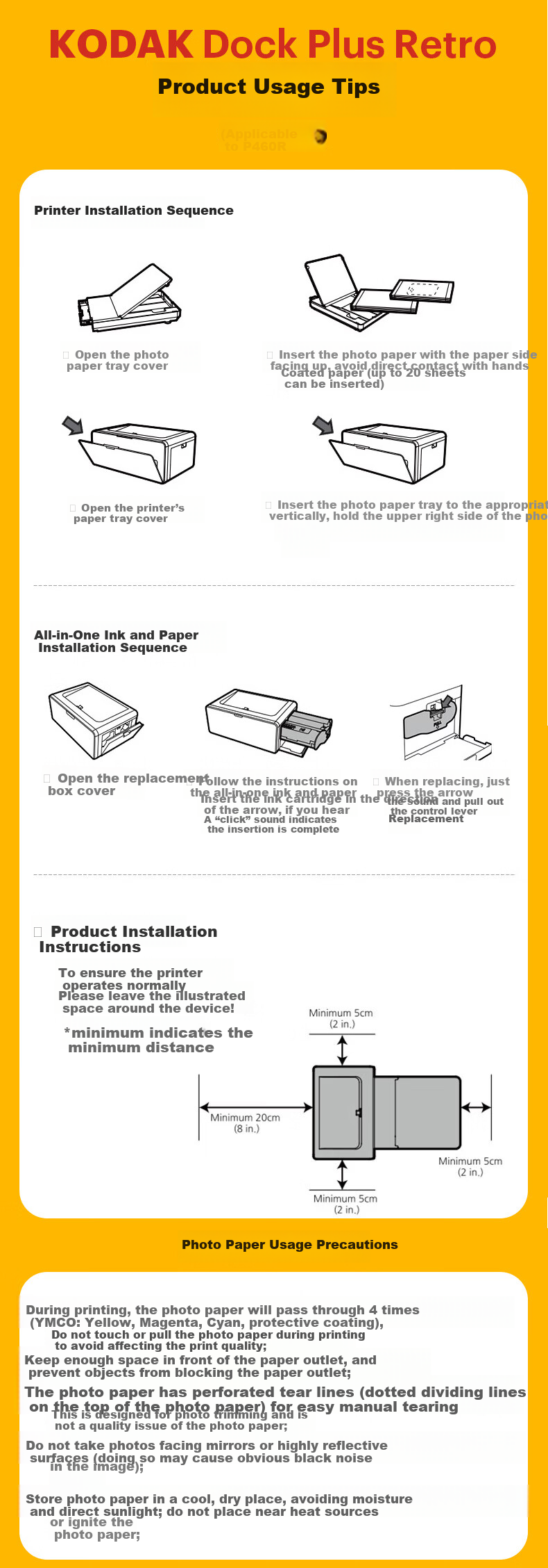 KODAK Dock Plus Photo Printer Portable Home Bluetooth Color Photo Printer 6-Inch Thermal Sublimation Printing Holiday Gift 9