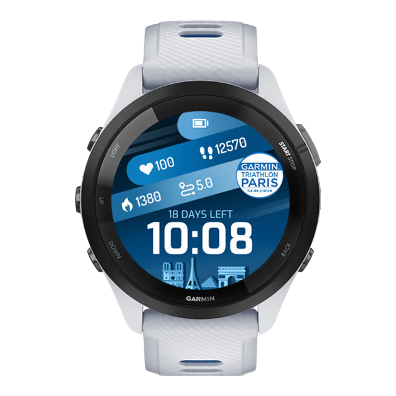 GARMIN Forerunner265 Moonlight White, Heart Rate And Blood Oxygen Monitoring, Outdoor Running Sports Smartwatch for Men And Women, Gift for Girlfriend