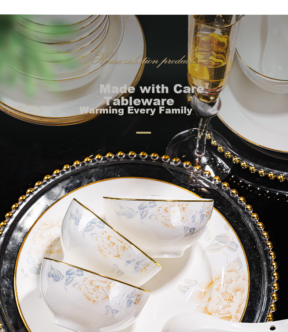 Mornenjoy Jingdezhen Tableware Bowl And Plate Set, Home Use, 2026 New Style, Aesthetically Pleasing Bowls And Chopsticks, Housewarming Gift 7