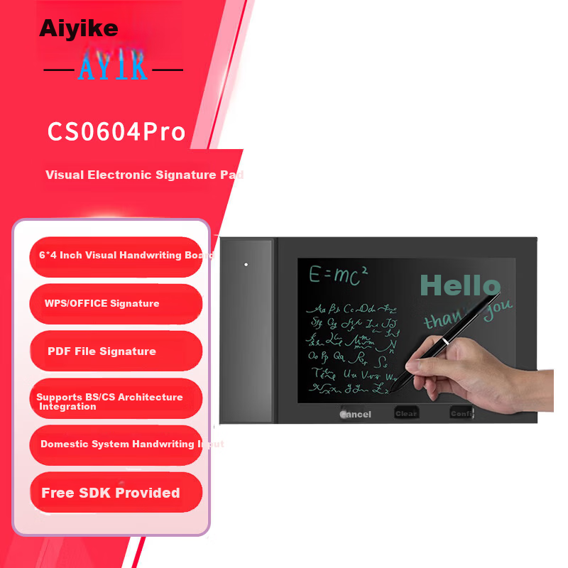 AYIK Visual Electronic Signature Pad CS0604Pro with Secondary Development Support Handwriting Board WPS/PDF Microsoft Office Original Ink Signature Domestic System Integration