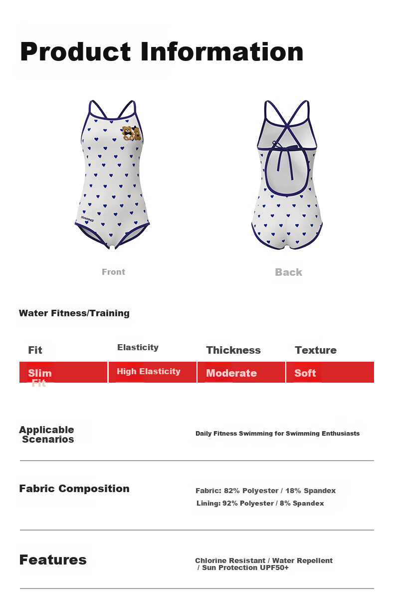SWANS Women's One-Piece Professional Training Triangle Quick-Dry Chlorine-Resistant Hot Spring Racing Swimsuit White Bear S 7