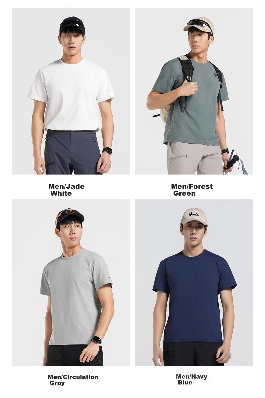 SCALER Men's Outdoor Quick-Dry Cooling UPF50+ Sun Protection Running Sports Breathable Loose Fit Short Sleeve T-Shirt 34