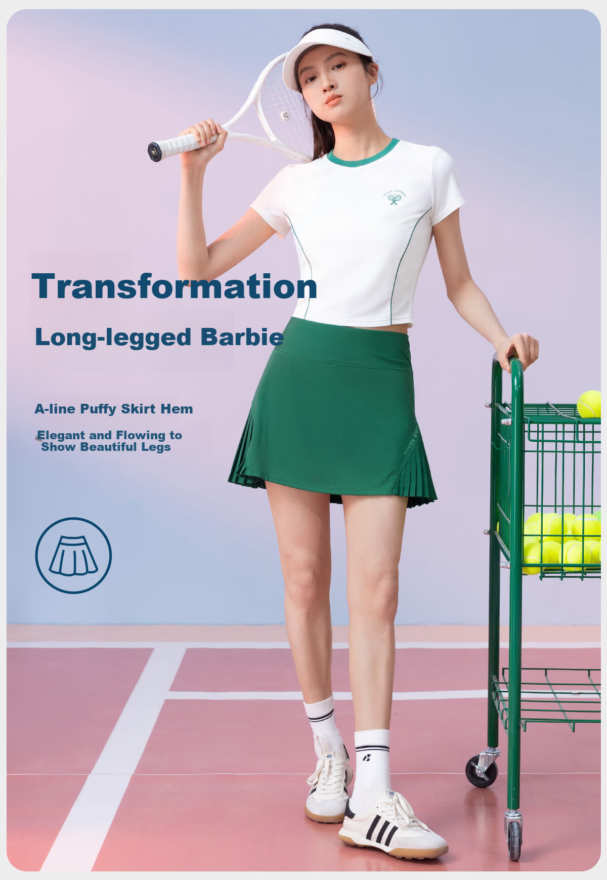 Angel Season Sports Yoga Pleated Tennis Skirt for Women 2026 Spring Summer New Badminton Skirt Tennis Dress Anti-Exposure Skirt 9