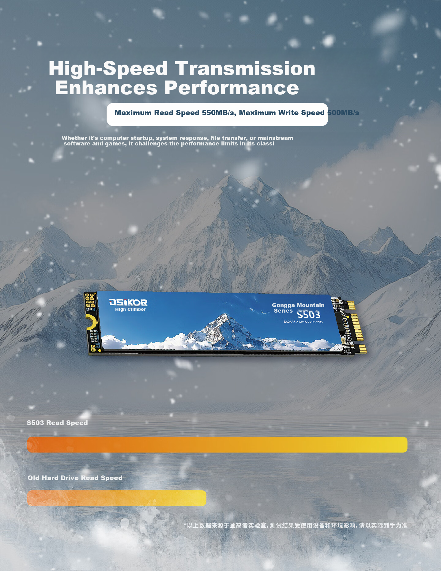DengGaoZhe 256GB SSD Solid State Drive M.2 SATA 2280 NGFF TLC Desktop Laptop Universal Read Speed up to 550MB/s Gongga Mountain S503 4