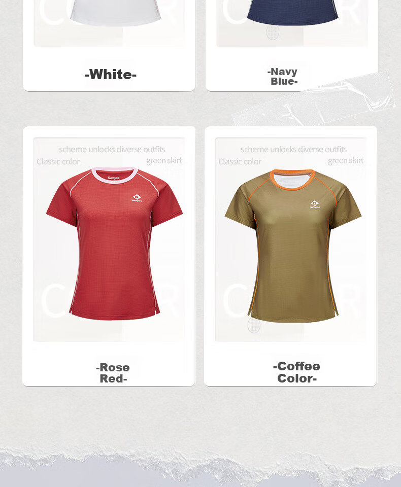 KUMPOO 26th Anniversary New Women's Badminton Short Sleeve Shirt Loose Comfortable Versatile Xunfeng K261W-1730 White S 3