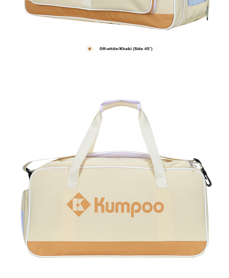 KUMPOO 26th Anniversary New Lightweight Badminton Bag Large Capacity Sports Tote Shoulder Bag KB-661 Black/White 13
