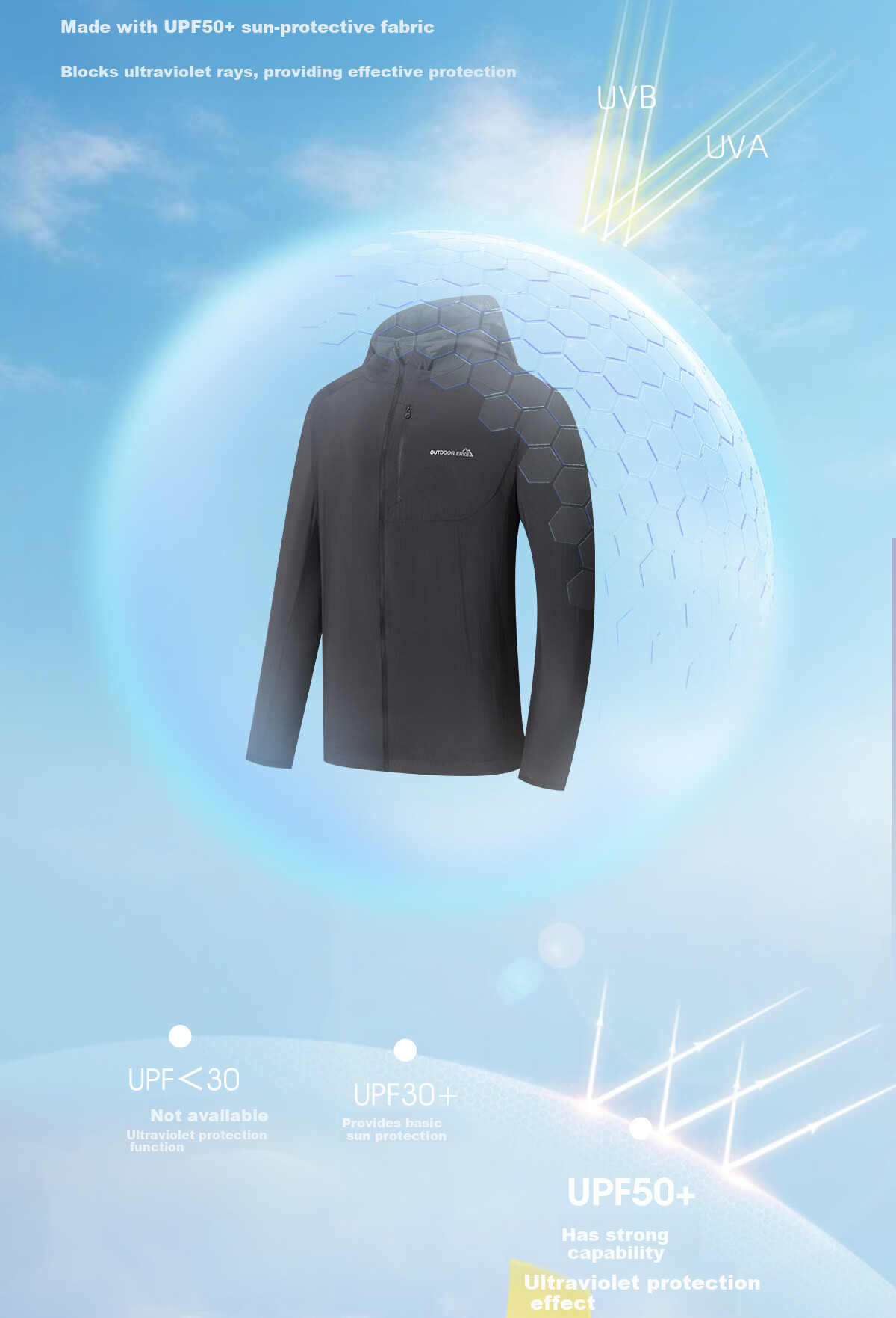 ERKE [Yu Shitong Edition] Sun Protection Woven Jacket Ice Cooling Outdoor Windbreaker UPF50+ Sports Running Shirt 6