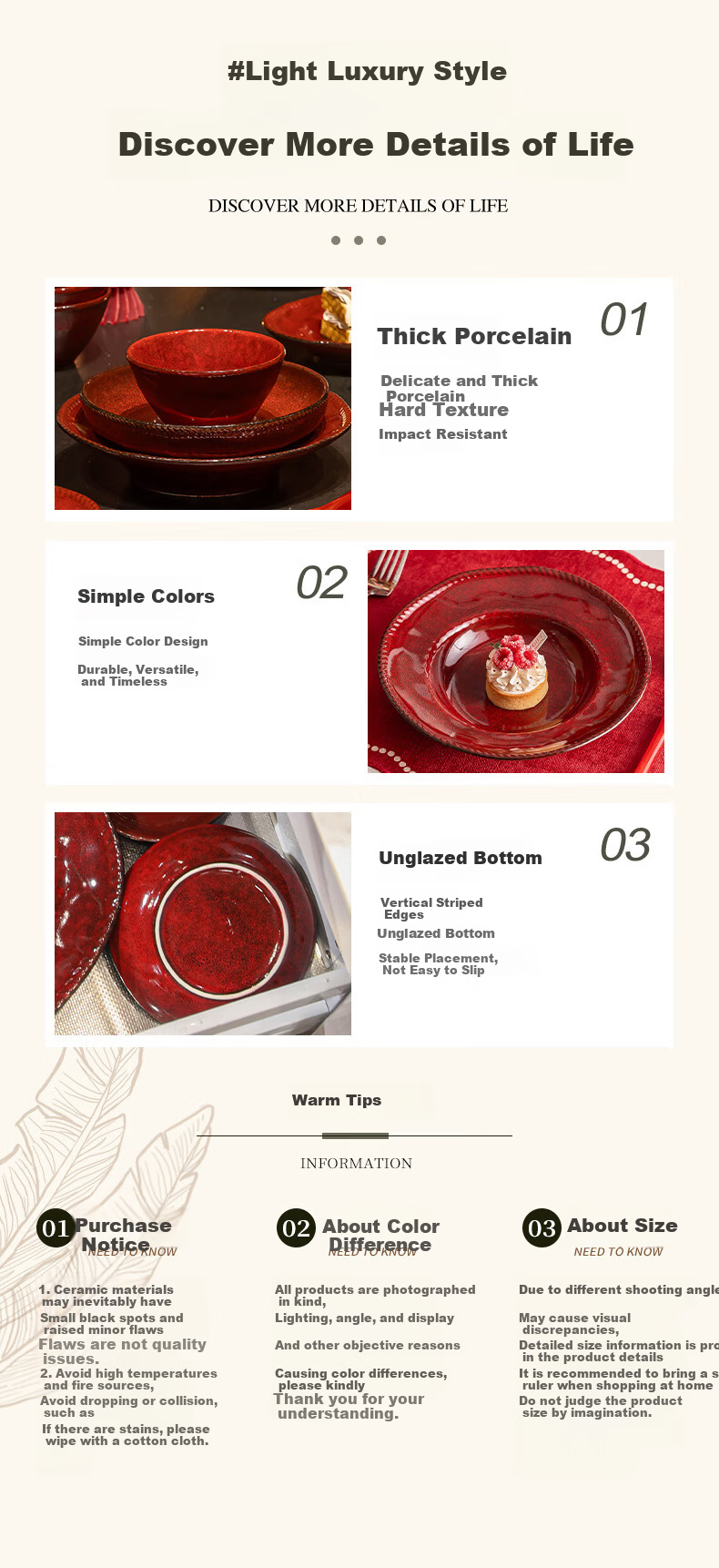 Chudi Complete Ceramic Dinnerware Set for Wedding Gift Red Kiln-Glazed Tang Red 26-Piece with Gift Box 6
