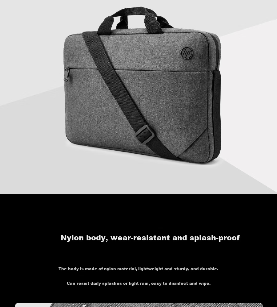 HP 15.6-inch Laptop Shoulder Bag Fashionable High-Value Business Lightweight Carrying Bag Compatible with Zhan 66/Shadow Elf Gray Student Office Universal 3