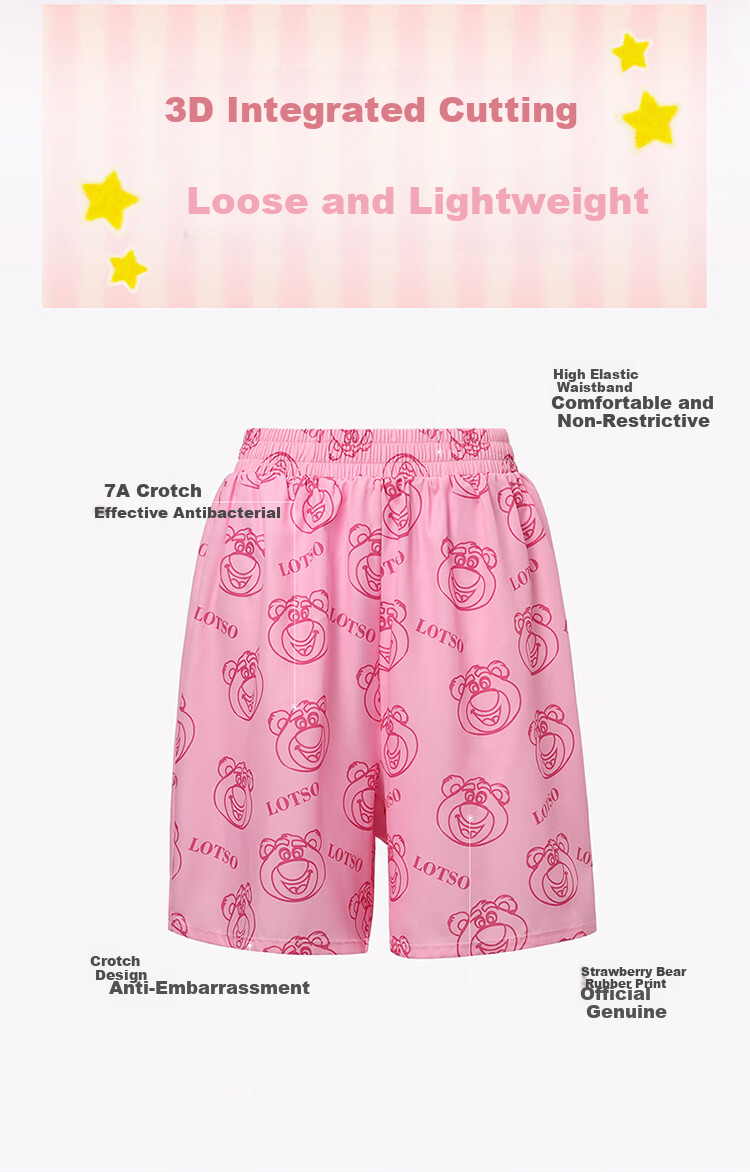 Disney Men's Swim Trunks Swimming Gear Beach Vacation Swimwear D86512S2F Pink Strawberry Bear 3XL 3