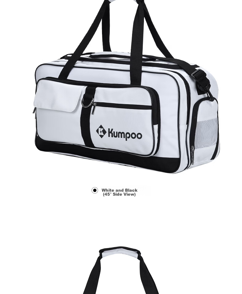 KUMPOO 26th Anniversary New Lightweight Badminton Bag Large Capacity Sports Tote Shoulder Bag KB-661 Black/White 10