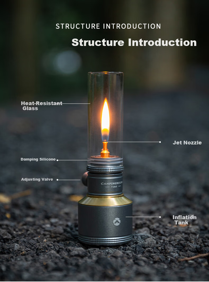 Keman Camping Atmosphere Gas Lantern Outdoor Lighting Candle Lamp Vintage Flat Gas Romantic Candlelight T-1 3