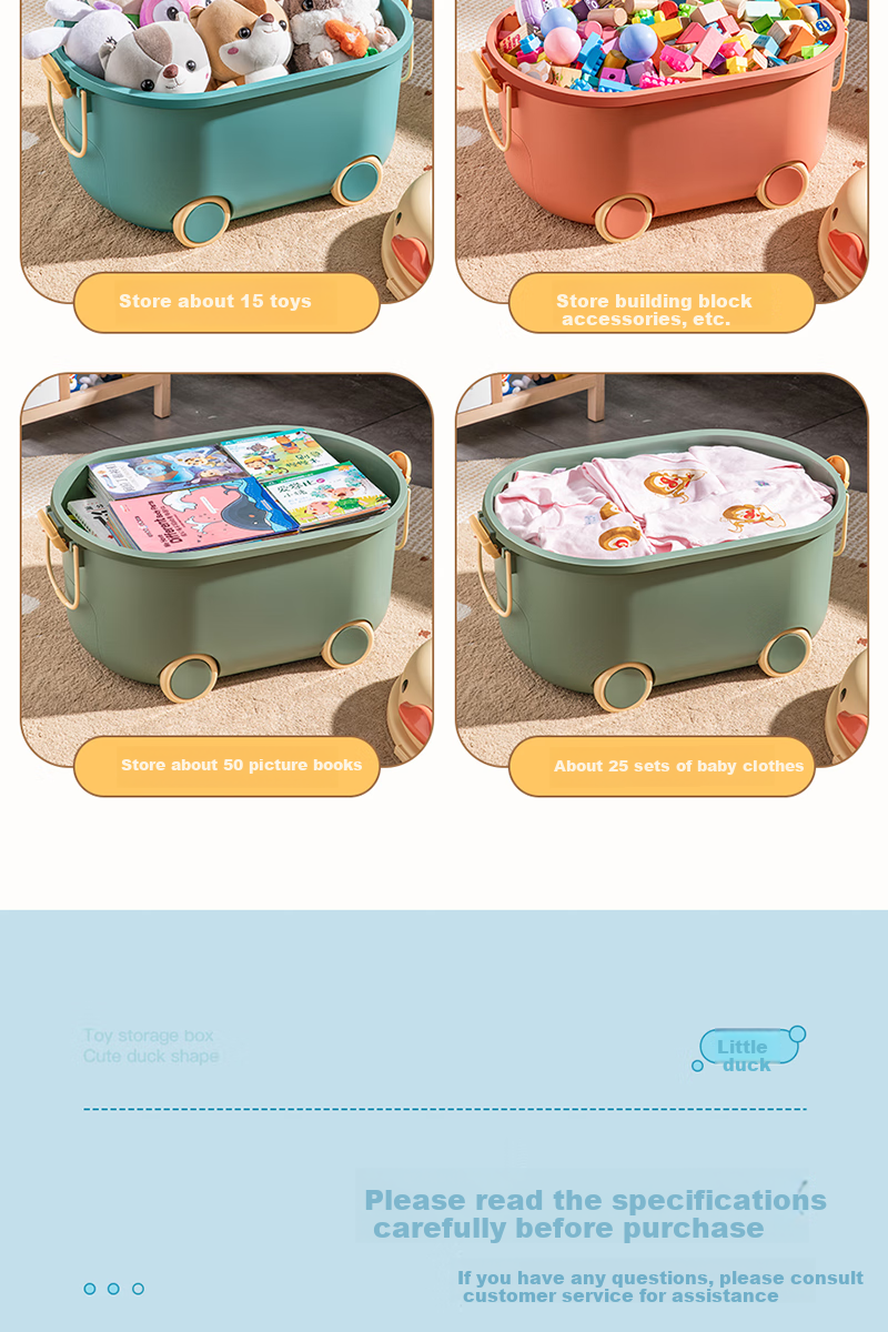 OLA XIANG Children's Toy Storage Box Large Capacity Plastic Household Organizer Snack Storage Container Baby Clothes Storage Box 11