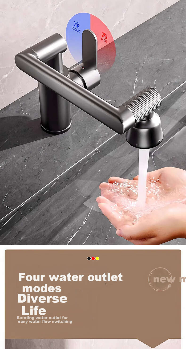 JROR German Basin Faucet Bathroom Sink Mixer Tap Hot and Cold Water Faucet 11