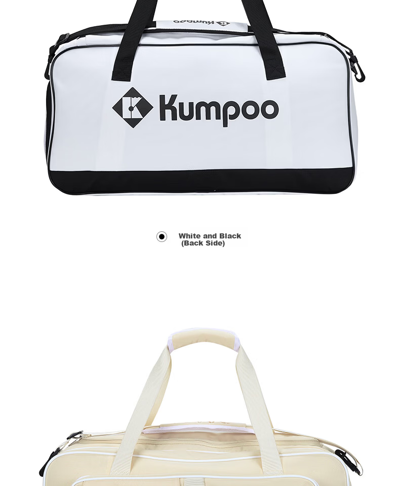 KUMPOO 26th Anniversary New Lightweight Badminton Bag Large Capacity Sports Tote Shoulder Bag KB-661 Black/White 11