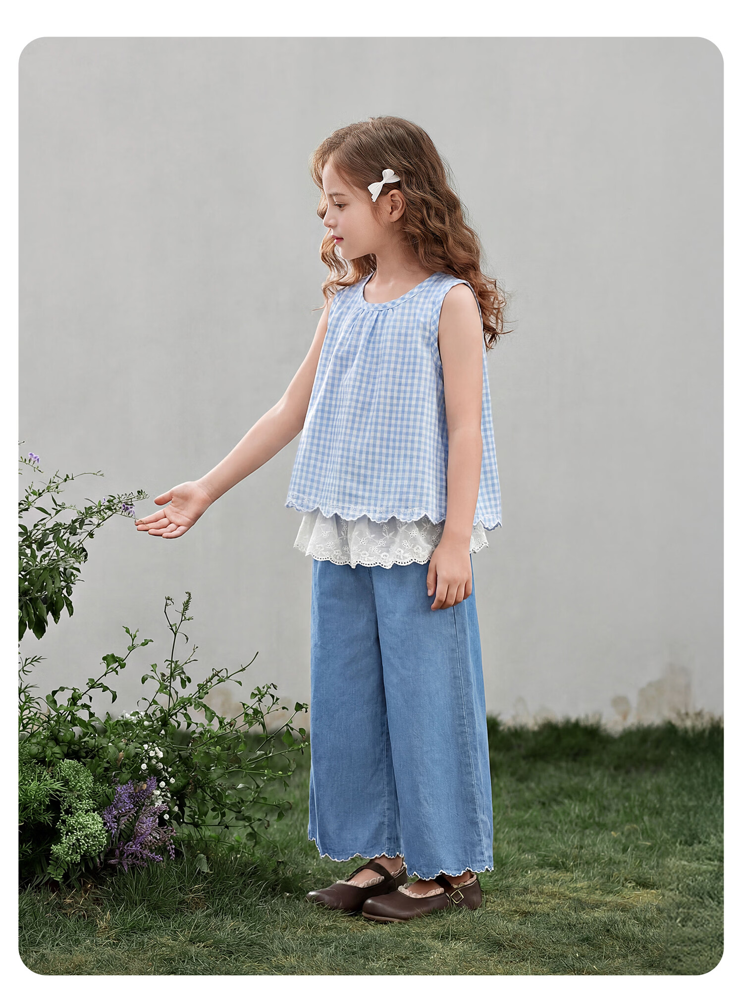 JELLYBABY French Lace Sleeveless Fashion Set New Summer Girls' Vest/Strap Top + Long Pants for Older Kids 17