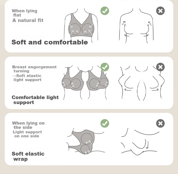 Aibao Comfortable Nursing Bra Maternity Breastfeeding Postpartum Sleep Bra Wireless Vest XL Size M500 8