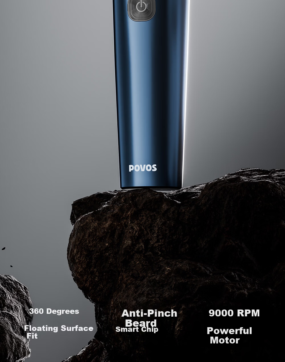 POVOS Electric Shaver Men's 1-Hour Fast Charging Portable Car Razor P200 Birthday Gift for Boyfriend Father Husband 2